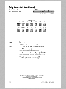 page one of Only You (And You Alone) (Guitar Chords/Lyrics)