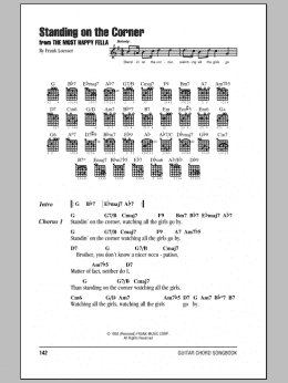 page one of Standing On The Corner (Guitar Chords/Lyrics)