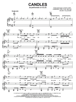 page one of Candles (Piano, Vocal & Guitar Chords (Right-Hand Melody))