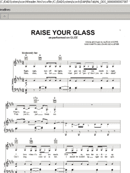 page one of Raise Your Glass (Piano, Vocal & Guitar Chords (Right-Hand Melody))