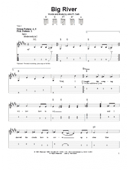 page one of Big River (Easy Guitar Tab)