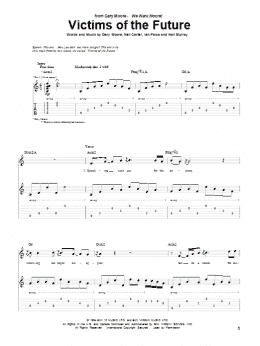 page one of Victims Of The Future (Guitar Tab)