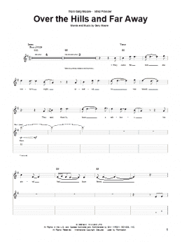 page one of Over The Hills And Far Away (Guitar Tab)