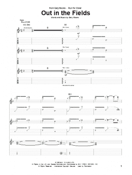 page one of Out In The Fields (Guitar Tab)