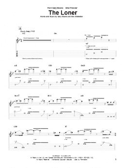 page one of The Loner (Guitar Tab)