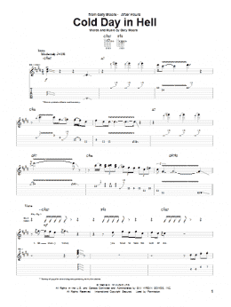 page one of Cold Day In Hell (Guitar Tab)