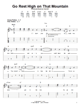 page one of Go Rest High On That Mountain (Easy Guitar Tab)