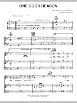 page one of One Good Reason (Piano, Vocal & Guitar Chords (Right-Hand Melody))
