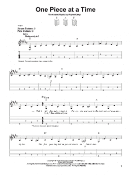 page one of One Piece At A Time (Easy Guitar Tab)
