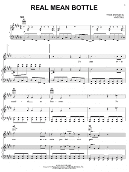 page one of Real Mean Bottle (Piano, Vocal & Guitar Chords (Right-Hand Melody))