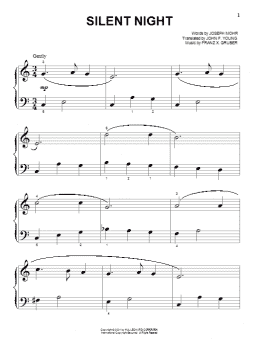 page one of Silent Night (Beginning Piano Solo)
