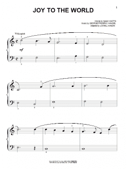 page one of Joy To The World (Beginning Piano Solo)