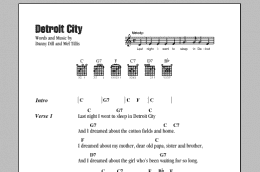 page one of Detroit City (Guitar Chords/Lyrics)