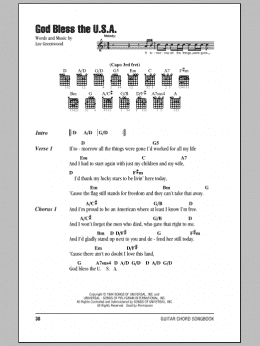 page one of God Bless The U.S.A. (Guitar Chords/Lyrics)