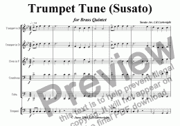 page one of Trumpet Tune (Susato) for Brass Quintet (optional timpani)