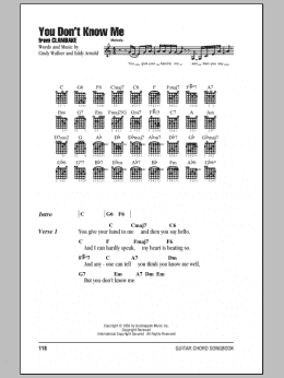 page one of You Don't Know Me (Guitar Chords/Lyrics)