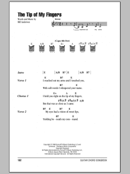 page one of The Tip Of My Fingers (Guitar Chords/Lyrics)