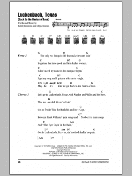 page one of Luckenbach, Texas (Back To The Basics Of Love) (Guitar Chords/Lyrics)