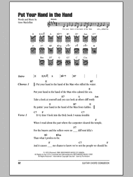 page one of Put Your Hand In The Hand (Guitar Chords/Lyrics)