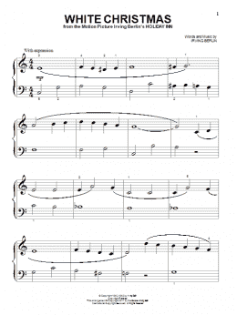 page one of White Christmas (Beginning Piano Solo)