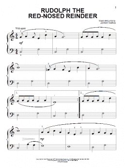 page one of Rudolph The Red-Nosed Reindeer (Beginning Piano Solo)