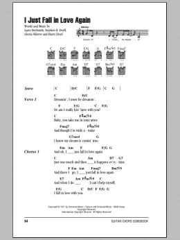 page one of I Just Fall In Love Again (Guitar Chords/Lyrics)