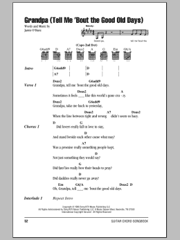 page one of Grandpa (Tell Me 'Bout The Good Old Days) (Guitar Chords/Lyrics)