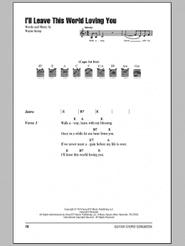 page one of I'll Leave This World Loving You (Guitar Chords/Lyrics)