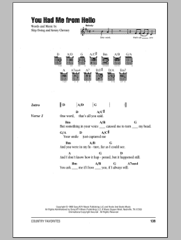page one of You Had Me From Hello (Guitar Chords/Lyrics)