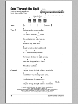 page one of Goin' Through The Big D (Guitar Chords/Lyrics)