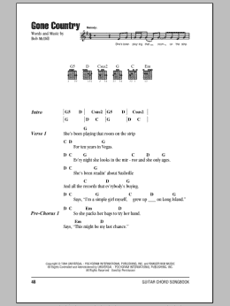 page one of Gone Country (Guitar Chords/Lyrics)