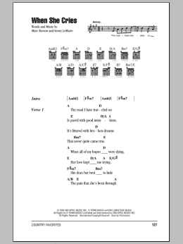 page one of When She Cries (Guitar Chords/Lyrics)