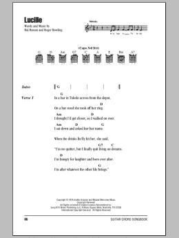 page one of Lucille (Guitar Chords/Lyrics)