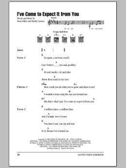 page one of I've Come To Expect It From You (Guitar Chords/Lyrics)