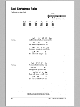 page one of Glad Christmas Bells (Ukulele Chords/Lyrics)