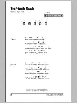 page one of The Friendly Beasts (Ukulele Chords/Lyrics)