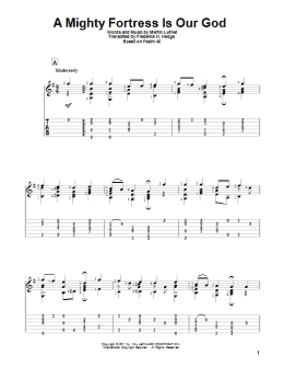 page one of A Mighty Fortress Is Our God (Solo Guitar)