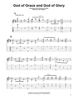 page one of God Of Grace And God Of Glory (Solo Guitar)