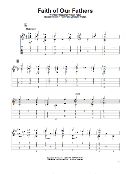 page one of Faith Of Our Fathers (Solo Guitar)