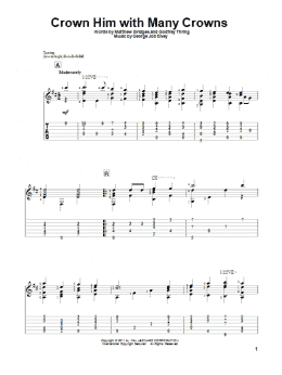 page one of Crown Him With Many Crowns (Solo Guitar)