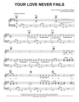 page one of Your Love Never Fails (Piano, Vocal & Guitar Chords (Right-Hand Melody))