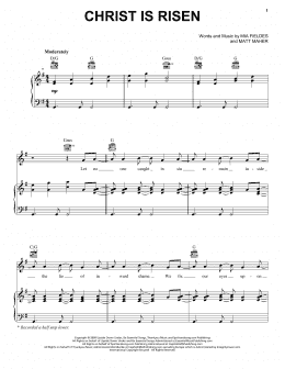 page one of Christ Is Risen (Piano, Vocal & Guitar Chords (Right-Hand Melody))