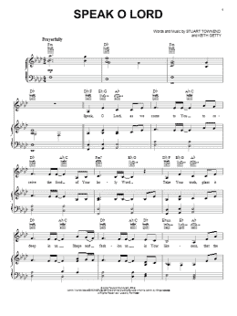 page one of Speak O Lord (Piano, Vocal & Guitar Chords (Right-Hand Melody))