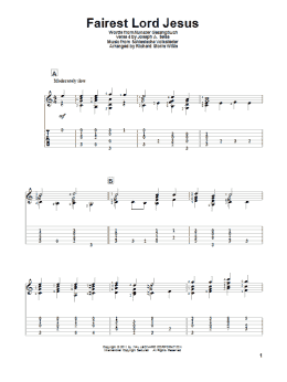 page one of Fairest Lord Jesus (Solo Guitar)