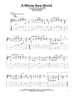 page one of A Whole New World (from Aladdin) (Solo Guitar)
