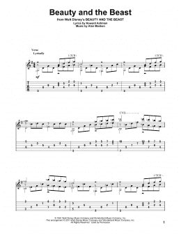 page one of Beauty And The Beast (Solo Guitar)