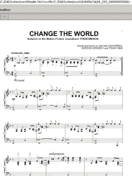 page one of Change The World (Piano Solo)