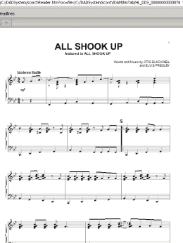 page one of All Shook Up (Piano Solo)
