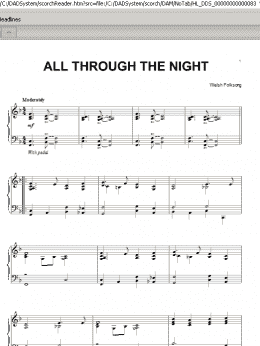 page one of All Through The Night (Piano Solo)