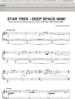 page one of Star Trek - Deep Space Nine (Piano Solo)